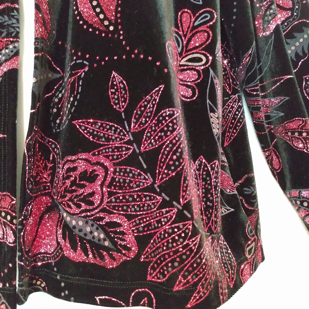 Notation Black Pink Embellished Overlay Jacket Xl - image 3